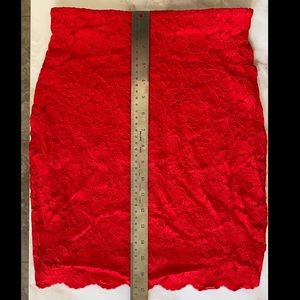 Red Lace Mini Skirt | Express | xxs